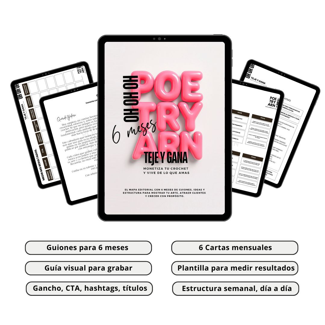 OH OH OH . TEJE Y GANA. MAPA EDITORIAL. Monetiza tu crochet y vive de lo que amas.